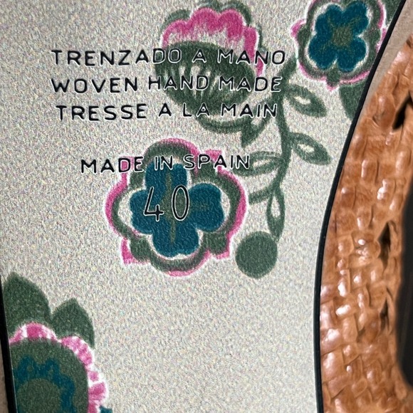 Pons Quintana Women Tan Woven Leather Chunky Platform Block Heel Sandals Size 40 - Picture 9 of 11